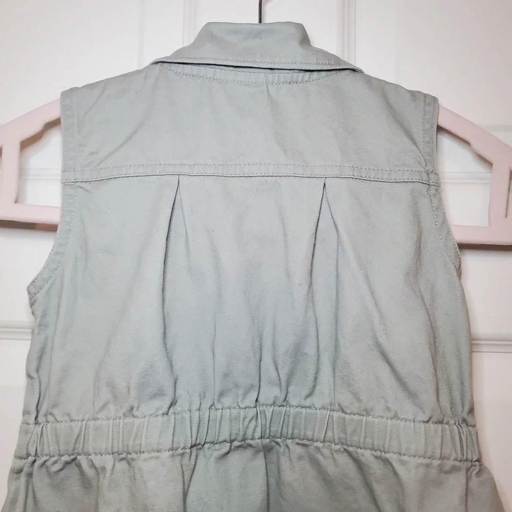 Aspen Kids Zip Up Khaki Green Utility Vest Sz 5